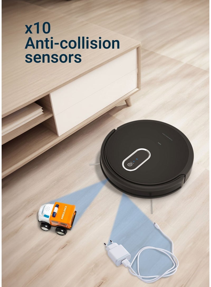 باورولوجي مُنظف روبوتي ذكي مع شفط قوي 2000 باسكال، منظف عميق محمول، 2 ساعة وقت عمل، أوامر صوتية عبر المساعد، فلتر هيبا قابل لإعادة الغسل، سعة سلة 500 مل - Image 4